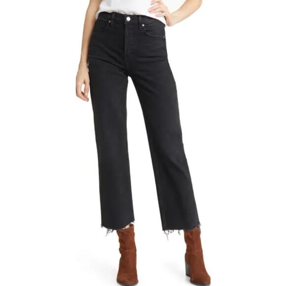 Frank and Eileen $328 Monaghan Mom Jean Black Denim Size 25 MADE IN USA - Picture 2 of 13
